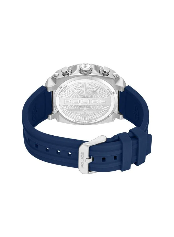 Police blue Men's Norwood Black/Blue Dial Silicone Strap Chronograph Watch for Men, 45mm for Men | Best Price UAE